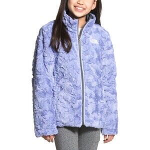 The North Face Mossbud Reversible Faux Fur Quilted Zip Jacket Girls Large 14/16